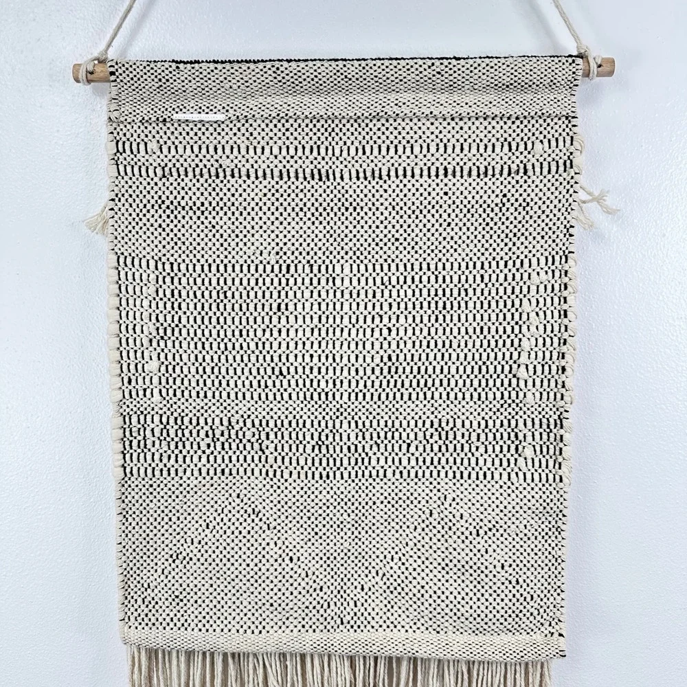 Woven Bohemian Geometric Wall Hanging‎ Beige 7.5